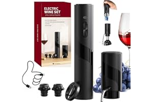 CIRCLE JOY Elektrisches Weinflaschenöffner-Set Wiederaufladbarer Weinkorkenzieher mit Folienschneider, elektrischer 2-in-1 Weinbelüfter & Ausgießer und 2 Vakuumversiegler