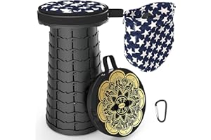 ‎ALEVMOOM ALEVMOOM Tragbarer Klapphocker mit Kissen,Campinghocker,Teleskop-Hocker,Tragbar und Lighgewicht max Laden 200 kg,zusammenklappbar,mit Dekorativen Zeichnungen zum Angeln,Garten,BBQ