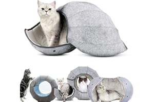 WUUDI Jaskinie dla kotów, jaskinie i domy, legowisko dla kota w kształcie ślimaka, zdejmowana zabawka tunelowa może być używana do legowisk dla kotów lub zabawek dla kotów, okrągły filc oddychający filc dla