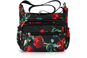 Jiusely Womens Messenger Bag Nylon Crossbody Bags with Multi Pockets, Handbags for Women, Shoulder Bag for Women Crossbody Lightweight Hand Bags Cross Body Travel Essentials 5L