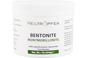 Bentonita Montmorillonita en polvo 1 lb - 454 g | ULTRA FINA | contenido de montmorillonita 95% | polvo mineral natural | Heiltropfen®