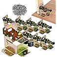 8 PCS Folding Bracket, TopDirect Iron Folding Lock Extension Table Chair Bed Leg Foldable Support Brackets Hinge Self Lock Hinges with Screws