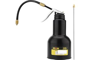 DOWELL Pistolpump olja metall olja burk smörjning oljepistol 16 oz 500 ml burk flaska med 2-delar rak pip svart HY050201