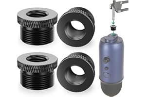 Rigych 4 Pcs Mic Stand Adapter, 3/8" Female to 5/8" Male Mic Screw Adapter for Blue Yeti, Yeti Pro, Blue Yeti X, Blue Snowball Microphone Stand Mount to Camera Tripod