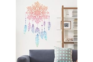 WandSticker4U®- adesivi murali MANDALA ACCIAPPASOGNI (50x83 cm) I murales adesivi parete fiore sorgenti colorato I Decorazione soggiorno camera letto cameretta bambini ragazze cucina