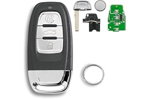 GLOUVDEYZ 868MHZ For Audi A4 A5 A6 S5 S7 Q3 Key 3 Buttons Remote Car Key Fob Fccid: 8T0959754D with Key Ring