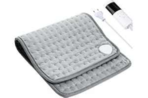 CAUTIOUS Heizkissen mit Abschaltautomatik 30 X 60cm, Elektrisches Wärmekissen 9 Temperaturstufen 4 Timer, Elektrische Heizdecke Klein Wärmematte Maschinenwaschbar