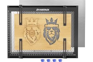 ATOMSTACK Table de travail en nid d'abeille de découpe laser 380x284x22mm pour graveur laser CO2, machine de gravure laser à diode, structure métallique avec fixations
