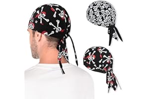 ZOPJUMA 2 Pezzi Bandana Sport Uomo Donna Leggera Traspirante Sottocasco Turbante sotto Casco Pirata Cucina Escursioni Trekking Bici Moto Barca Asciuga Velocemente