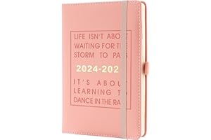 HOLDERZWU Daily Planner 2024-2025,Academic Diary Day per Page,from Jul 2024 to Jun 2025,Best Agenda & Daily Calendar to Boost Productivity & Gratitude Journal Personal Daily Organizer - 14.5x21.5cm (Pink)