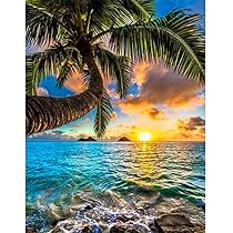 Kreuzstich Stickbild Landschaft 40x50cm - Vorgedruckte Leinwand Mit Garn Für Anfänger