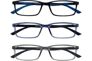 OPULIZE SEE Occhiali da lettura uomo e donna, Anti Luce Blu con Lenti Antibagliore, Protezione UV, Montatura Rettangolare, Cerniere a Molla
