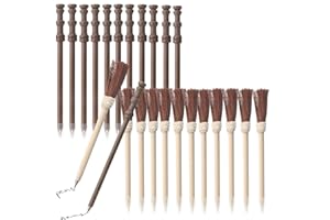 COL-PARY Bolígrafo con varita mágica, bolígrafo con escoba de bruja, para Halloween, fiesta de cosplay de mago, regalo de cumpleaños, recompensa escolar, actividades escolares - 24 piezas