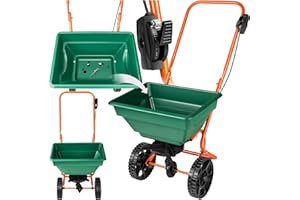 TecTake® Esparcidor de Abono y Semillas Huerto Ideal para Jardín, Kit Jardineria y Carretilla Plegable, una Solución Práctica para el Cuidado Exterior - 75 x 46 x 105 cm