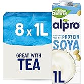 Alpro Soya Drink - Plant-Based Long Life Dairy Free & Lactose Free Milk Alternative - 1L (Pack of 8)