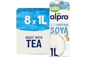 Alpro Soya Drink - Plant-Based Long Life Dairy Free & Lactose Free Milk Alternative - 1L (Pack of 8)