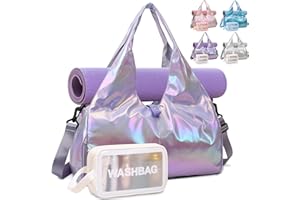 DBPBToU Borsone Palestra Donna con Scomparto per Scarpe di Ventilazione, Borsa Palestra Donna con Borsa da Toilette, Borsone da Viaggio (Viola)