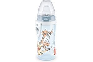 NUK Active Cup Trinklernbecher | 12+ Monate | auslaufsichere Trinkschnabel | Clip & Schutzkappe | BPA-frei | 300 ml | Disney Winnie Puuh (Blau)
