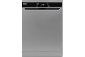 BLACK+DECKER 12L Dishwasher, 15 Place Settings, 8 Programs, A++ Energy, Knife Rack, Dark Silver Model Number – BXDWF815.001TVX MADE IN TURKEY