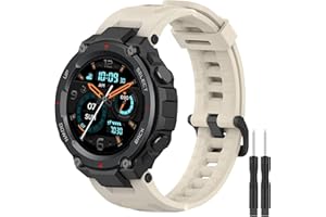 Hatolove Pasek kompatybilny z Amazfit T-Rex/T-Rex Pro Smartwatch, miękka silikonowa wymienna bransoletka sportowa z narzędziami do Amazfit T-Rex/Amazfit T-Rex Pro, beż, nowoczesny