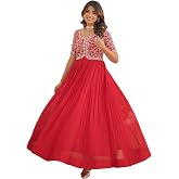 Fashion Basket Georgette Embroidered Anarkali Gown for ...