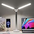 Lampada da Scrivania, Doppia Sorgente Luminosa Lampada da Tavolo, Dimmerabile LED Luce da Scrivania con 5 Tipi di Luce e Port