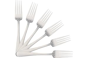 H HANSEL HOME 6 Forchette da Tavola Alto Lucido in Acciaio Inossidabile 20 x 2,65 cm