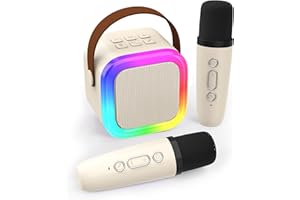 Koolcover Mini macchina per karaoke per bambini e adulti, altoparlante Bluetooth portatile con 2 microfoni wireless, giocattoli regalo di compleanno per ragazze dai 4, 5, 6, 7, 8, 9, 10 + feste in