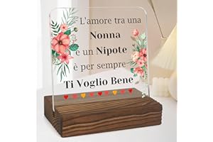 XIOABRE Regali Natale Regalo Nonna Compleanno Festa Dei Nonni Idee Regalo Festa Della Nonna Nonna Regali Per Nonna Compleanno regalo Nonna compleanno Placca Acrilica Con Base In Legno