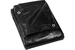 GUARD SHIELD Bâche avec œillets - Imperméable - 5 m x 6 m - Noir - Multifonction - En polyester - 120 g/m² - Bâche de protection - Bâche de protection - Bâche multi-usages - Indéchirable - Stabilisée