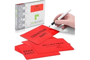 2DOBOARD Etichette Magnetiche Scrivibili - 15 x 10 cm Rosso - 25 pezzi – Scrum Cards - Kanban Board, Scrum Board o Lavagna Magnetica per Frigorifero (Rosso)
