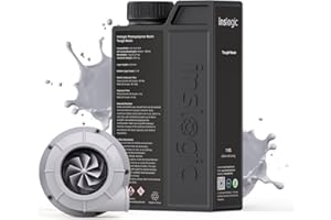 Inslogic High Tough 3D Printer Resin, 1KG Enhanced Flexible 3D Printing Photopolymer Resin, 405nm UV Fast Curing 3D Resin for Most LCD DLP SLA Resin 3D Printers, Bendable and not Brittle. (Grey)