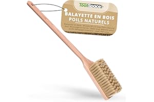 ToolSpace Balayette en Bois - Brosse 58 cm avec Fibre Naturel pour Boulangerie Farine - Balai avec Manche pour Jardin Balayage Extérieur - avec Poil pour Poussière Nettoyage Cuisine Maison Sol