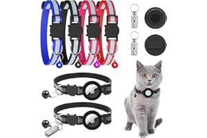 KITO LEE KitoLee Collar de Gato para Airtag Reflectante Apple Air Tag Collar Reflectante Ajustable con Hebilla Seguro y Campana