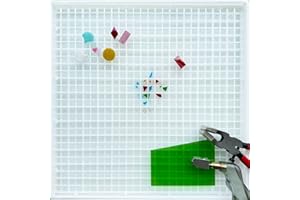 ILLUCKAI 12"x12" Stained Glass Cutting Mat, Double-Layer Detachable Design, Great for Scoring and Cutting Glass, Catching Shards in Grids, Glass Cutting Tools Supplies
