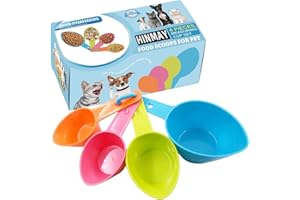 HINMAY Pet Food Scoops Plastic Measuring Cups Set for Dog Cat and Bird Food (Random Color)