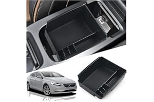 Ruiya Compatible con 2013-2018 Volvo V40 Consola Central Caja de almacenamiento, Caja Reposabrazos V40 Reposabrazos Organizador Bandeja Central Reposabrazos V40 Accesorios Storage Boxs