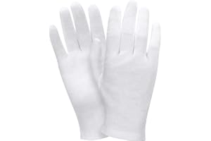 SATINIOR 2 Pares de Guantes de Algodón Blancos Guantes Hidratantes Guantes Elásticos Suaves para Cuidar el Piel Guantes de Trabajos para Mujeres Manos Secos Inspección de Joyas y Más, Talla Única para Mayoría