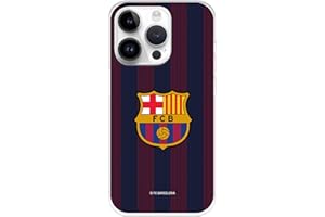 LA CASA DE LAS CARCASAS Funda para iPhone 15 Pro del FC Barcelona Rayas Blaugrana tansparente para Proteger tu móvil. Carcasa de Silicona Flexible con Licencia Oficial FC Barcelona