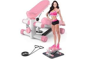 KitGody Mini Steppers for Exercise, Stair Stepper 330 lb Capacity, Workout Stepper Machine for Exercise at Home, Step Machine with Resistance Bands