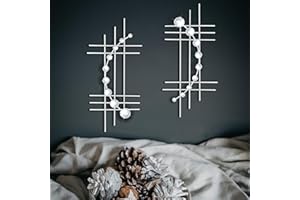 ZEXUIRU 2 Set Bling Metal Wall Art Jeweled crystal Hang wall Decor Rhinestone Diamond Iron Abstract Wall Sculpture Silver