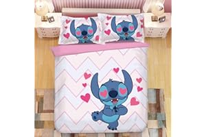 WFBZ 3D Cartoon Housse De Couette Parure De Lit Enfant 1/2 Personne Bleu Taies d'oreiller Microfibre Polyester Lit (A9, 90x200+63x63x1)