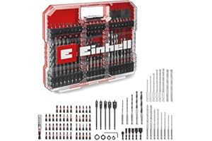 Original Einhell XL-CASE 95-tlg. schlagfestes Bit- und Bohrer-Set (Bits, diverse Bohrer, Bithalter, Steckschlüssel, Senker, Bohrstopper, Stiftschlüssel inkl. Aufbewahrungsbox)