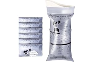 AMACAM 700ml Disposable Travel Toilet Bag – No-Spill with Solidifier Gel for Cars Vans HGV & Camping – Unisex Leak-Proof Emergency Urinal for Adults & Children – 6-Pack