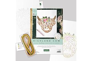 Katy Sue 'Highland Cow' Paper Quilling Template Kit - Make a Detailed Highland Cow's Head Using The Paper Art of Quilling