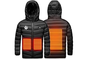 YAOJIWANG 2024 Chaqueta con Calefaccion Niños Niñas Chaleco Calefactable Chaqueta Calefactores Eléctricos USB 3 Niveles de Temperatura para Invierno al Aire Libre, Esquí, Camping