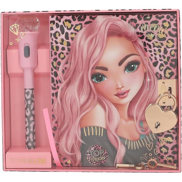 Depesche 12957 TOPModel Kitty And Doggy Journal Intime – 192 Pages Lignées Avec Cadenas Cœur – 18,5 X 15,5 Cm