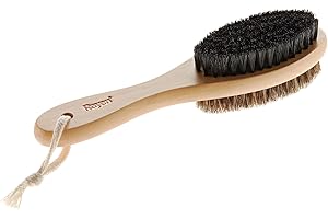 Rayen - Wooden Clothes Brush, Double-Sided with Natural Bristles, Gentle for Sensitive Fabrics and Strong for Robust Textiles, 21 x 4.9 cm