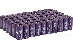 Amazon Basics hundbajspåsar utan dispenser, lavendel, 900-pack (60-pack med 15 påsar per rulle)
