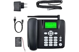 Lychee Tarjeta SIM Cuatribanda gsm Teléfono Fijo Pare tu Oficina o Familia,Multifuncional(Identificación de Llamadas, Manos Libres,Pantalla retroiluminada,Radio, Despertador)